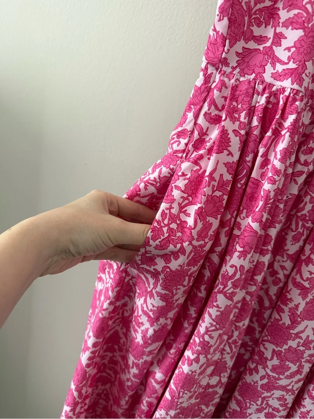 NWT - J. Crew - A-line Cotton Poplin Midi Dress in Rosebud Floral Cupcakes Blush